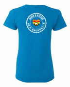 Born and Raised Heart Flag NB Left Chest and Back Women's Tee