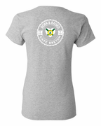 Born and Raised Heart Flag CB Left Chest and Back Women's Tee