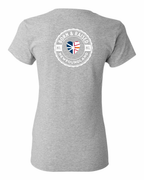 Born and Raised Heart Flag NFLD Left Chest and Back Women's Tee