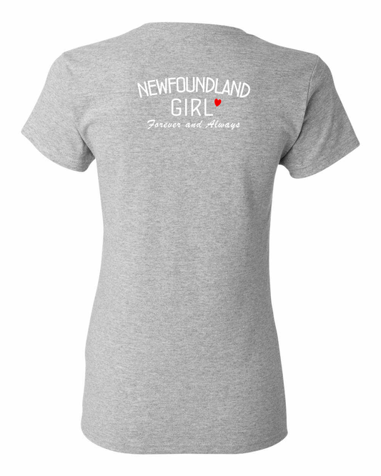 NFLD Girl Forever and Always Left Chest and Back Women's Tee