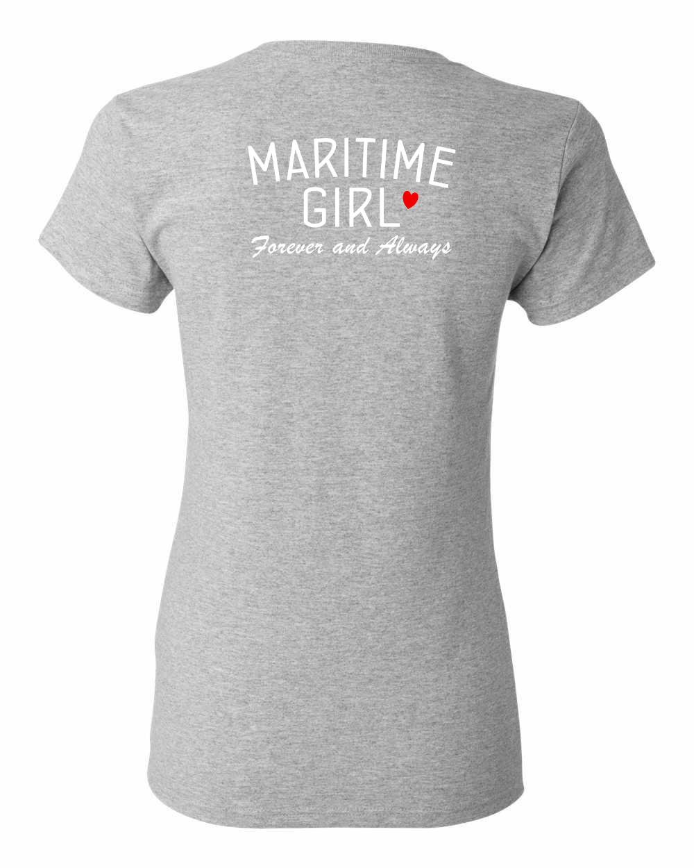Maritime Girl Forever and Always Left Chest and Back Women's Tee