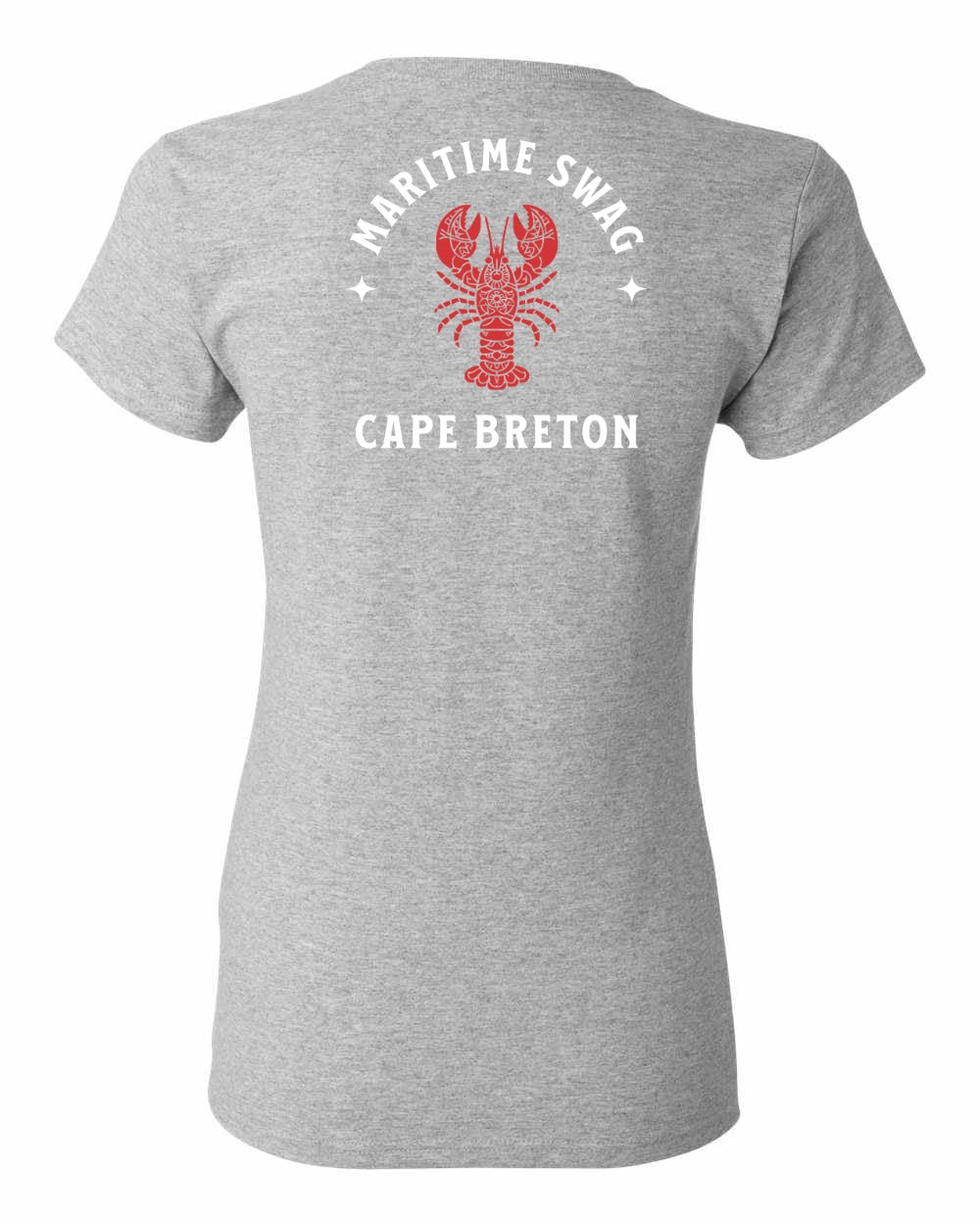 Maritime Swag Cape Breton Mandala Red Lobster Left Chest and Back Women's Tee