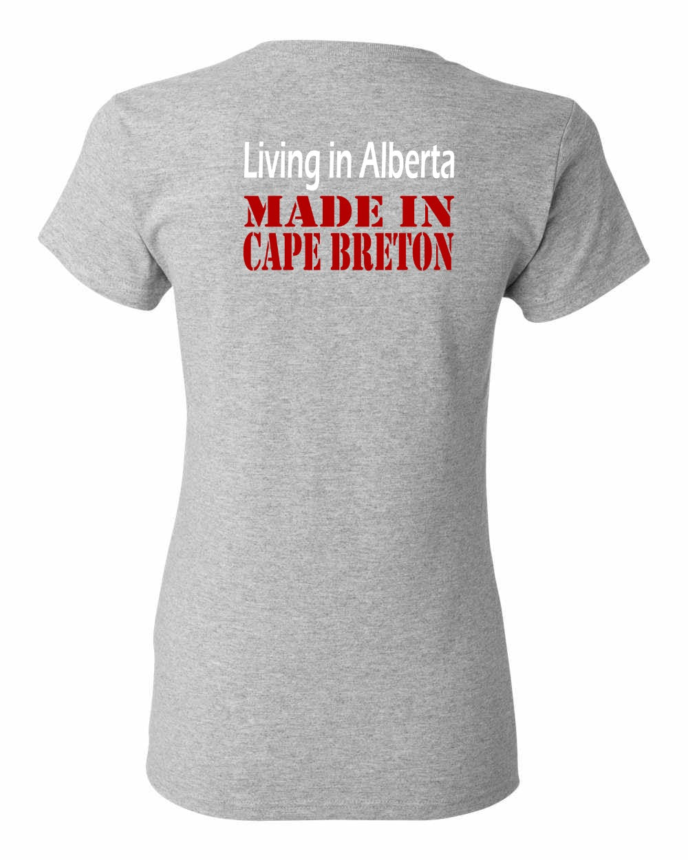 Living Alberta Made in Cape Breton Left Chest and Back Women's Tee