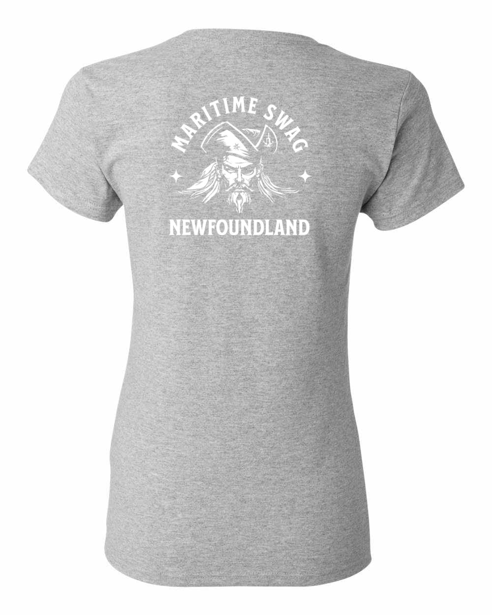 Maritime Swag NFLD Pirate Left Chest and Back Women's Tee