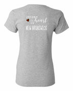 A piece of My heart in NB Tartan Heart Left Chest and Back Women's Tee