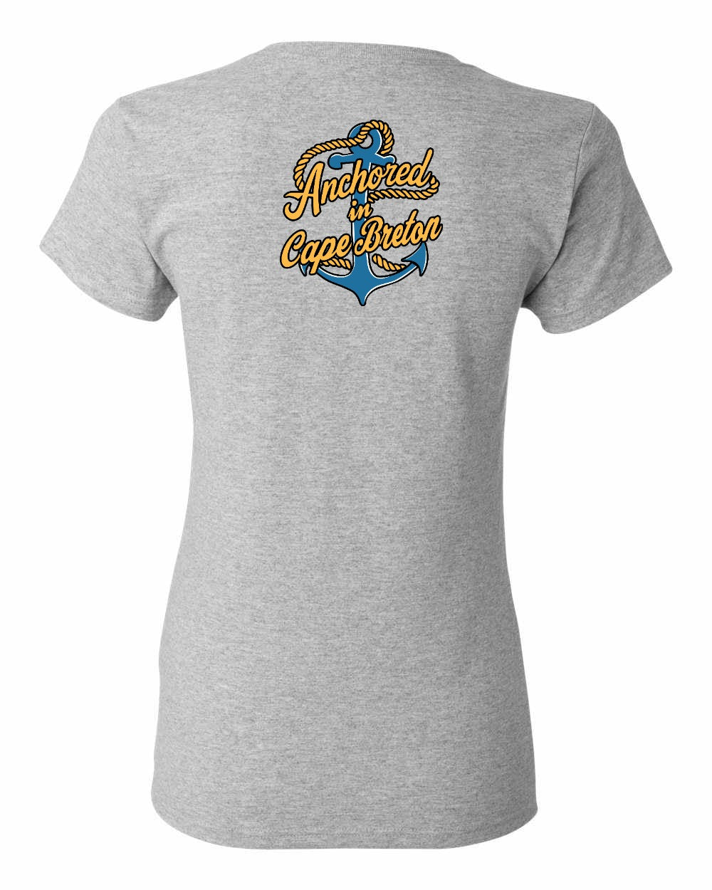 Anchored in Cape Breton (New Design) Left Chest and Back Women's Tee