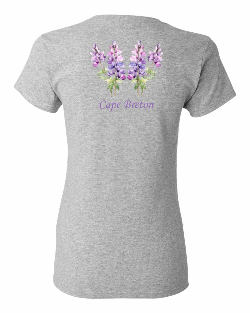 Cape Breton Lupin Left Chest and Back Women's Tee
