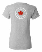 Canadian Strong Leaf Left Chest and Back Women's Tee - Gildan Canada (sewn Internationally)