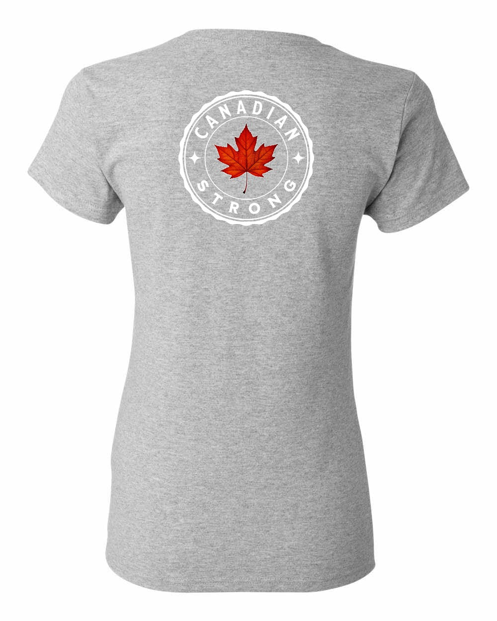 Canadian Strong Leaf Left Chest and Back Women's Tee - Gildan Canada (sewn Internationally)