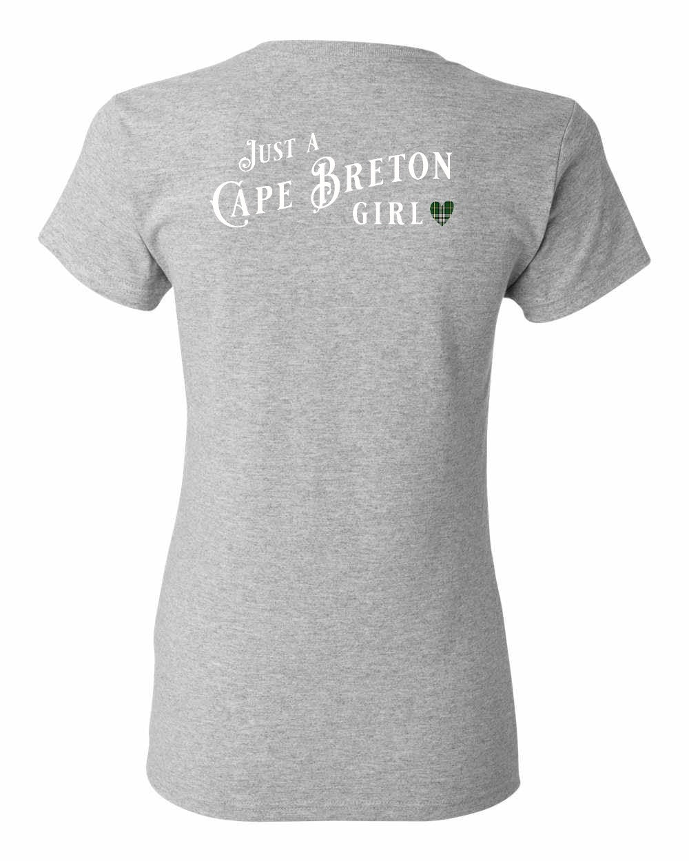 Just a Cape Breton Girl Tartan Left Chest and Back Women's Tee