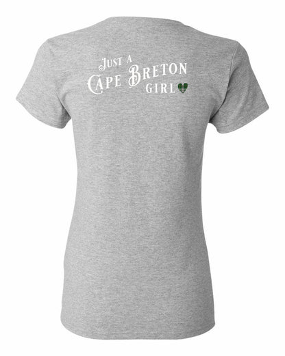 Just a Cape Breton Girl Tartan Left Chest and Back Women's Tee