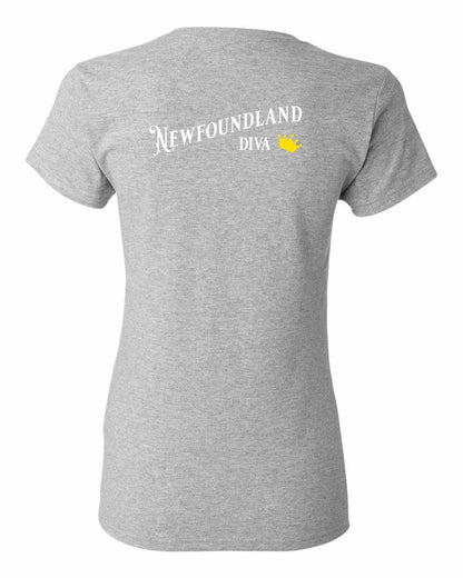 Newfoundland Diva Left Chest and Back Women's Tee