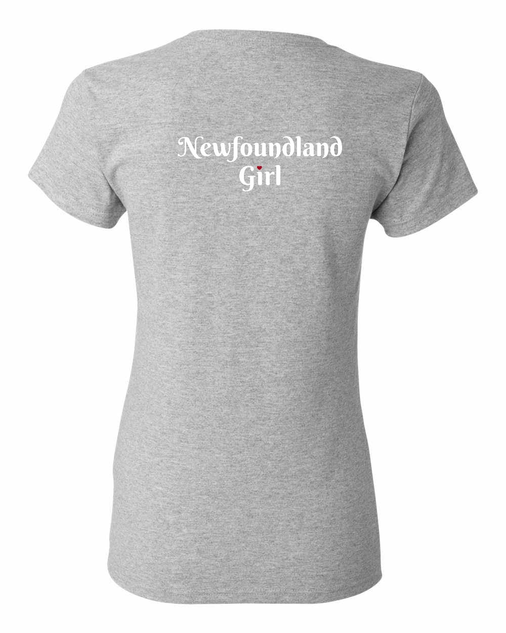 NFLD Girl Heart Dot Left Chest and Back Women's Tee