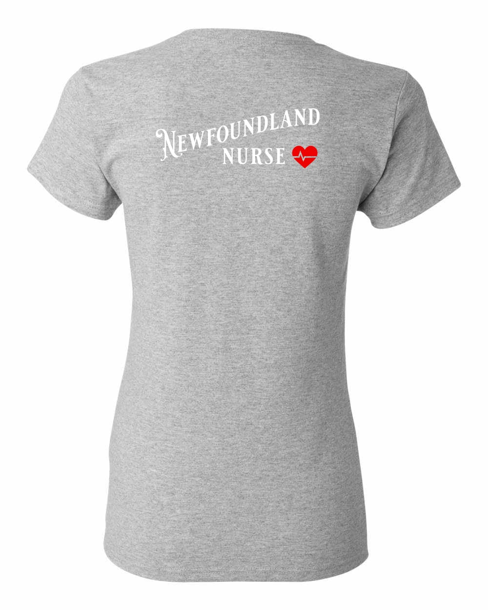 Newfoundland Nurse Left Chest and Back Women's Tee