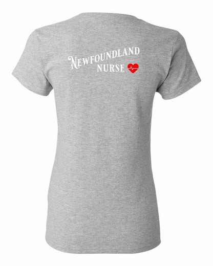 Newfoundland Nurse Left Chest and Back Women's Tee