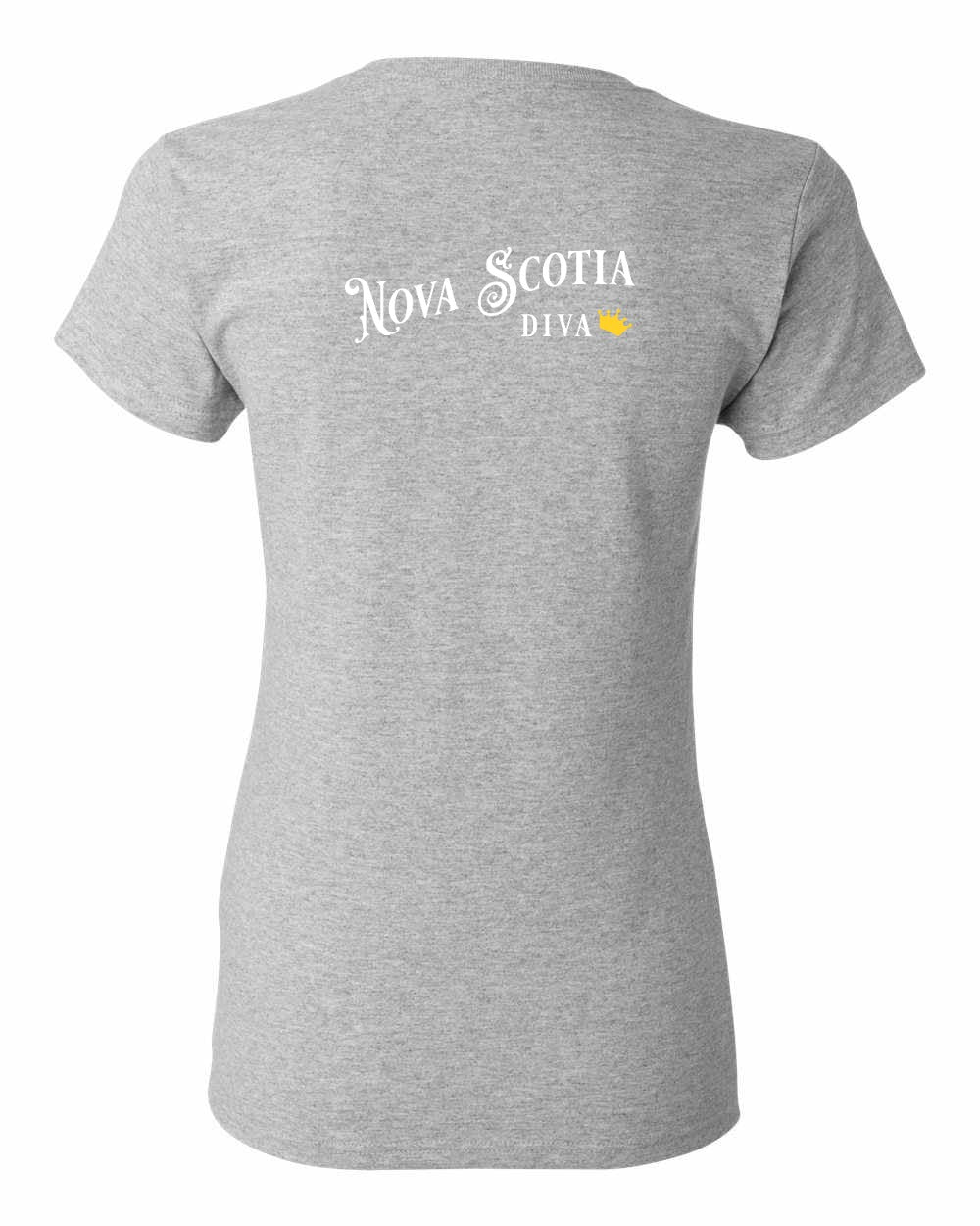 Nova Scotia Diva Left Chest and Back womens-tee