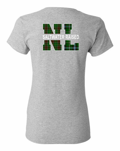 Newfoundland and Labrador Saltwater Raised Left Chest and Back Women's Tee