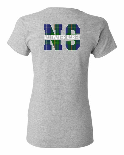 Saltwater Raised Left Chest and Back womens-tee