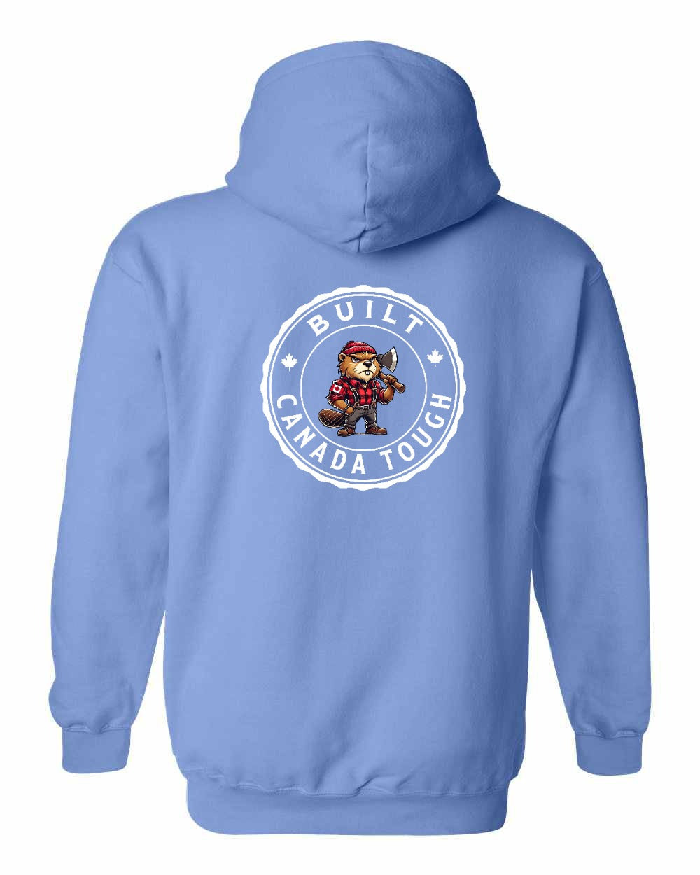Built Canada Tough Male Beaver Left Chest and Back Pullover Hoodie - Gildan Canada (sewn Internationally) - Unisex