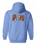 Canada Flowers Left Chest and Back Pullover Hoodie - Gildan Canada (sewn Internationally) - Unisex