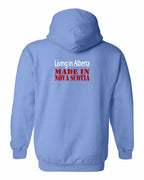 Living Alberta Made in NS Left Chest and Back Pullover Hoodie - Unisex