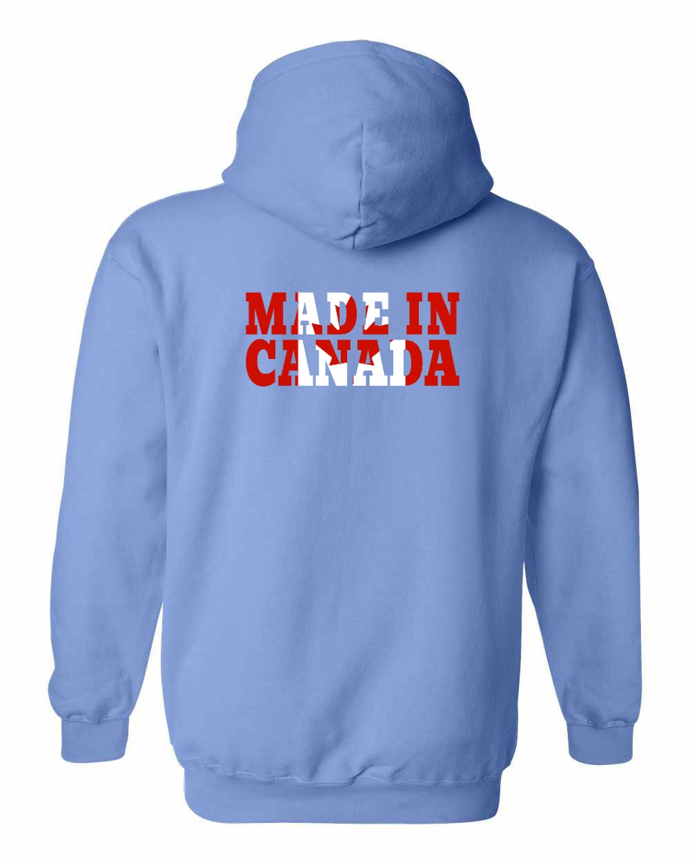 Made in Canada Flag Background Left Chest and Back Pullover Hoodie - Gildan Canada (sewn Internationally) - Unisex