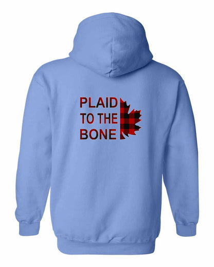 Plaid to the Bone Stacked Leaf Left Chest and Back Pullover