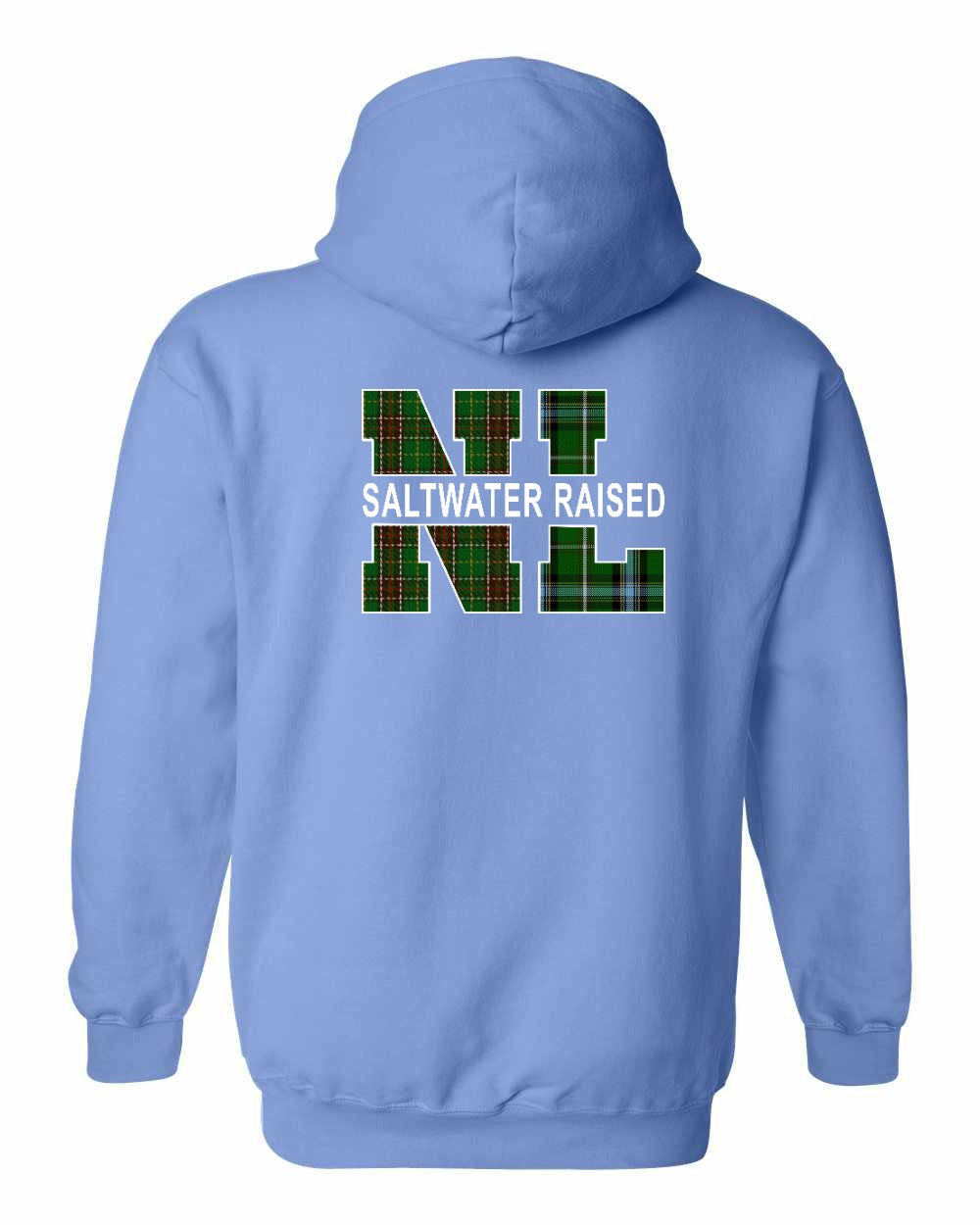 NFLD and Labrador Saltwater Raised Left Chest and Back Pullover Hoodie - Unisex