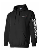NFLD Girl Red Heart Left Chest and Sleeve Pullover Hoodie - Unisex