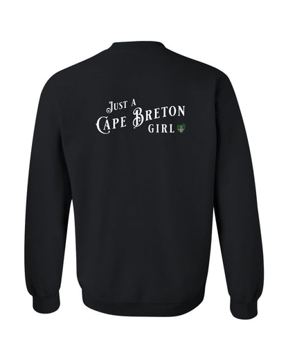 Just a Cape Breton Girl Tartan Left Chest and Back Crewneck Sweatshirt