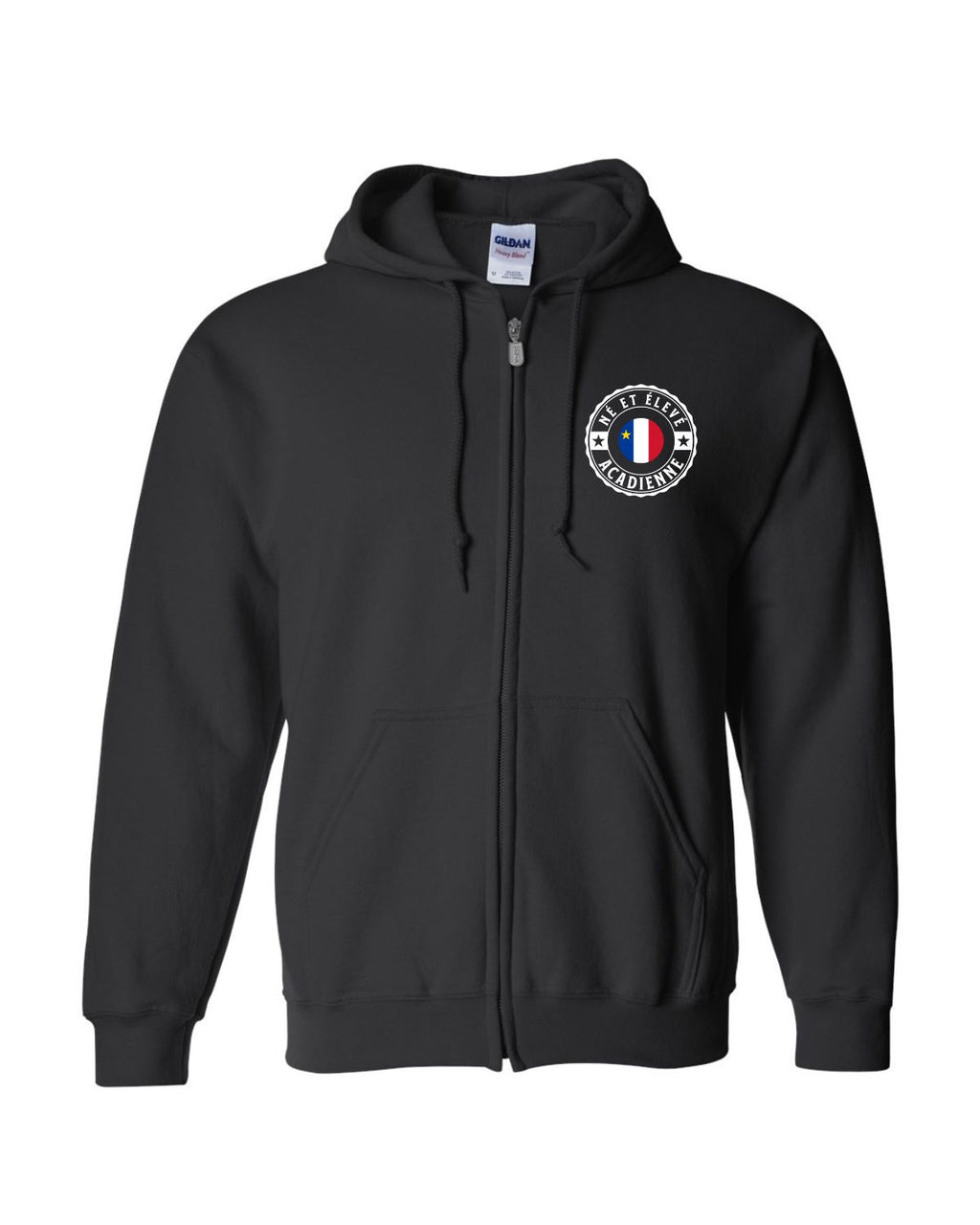 Ne Et Eleve Acadienne Flag Left Chest and Back Zip Hoodie French - Unisex