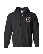Ne Et Eleve Acadienne Flag Left Chest and Back Zip Hoodie French - Unisex