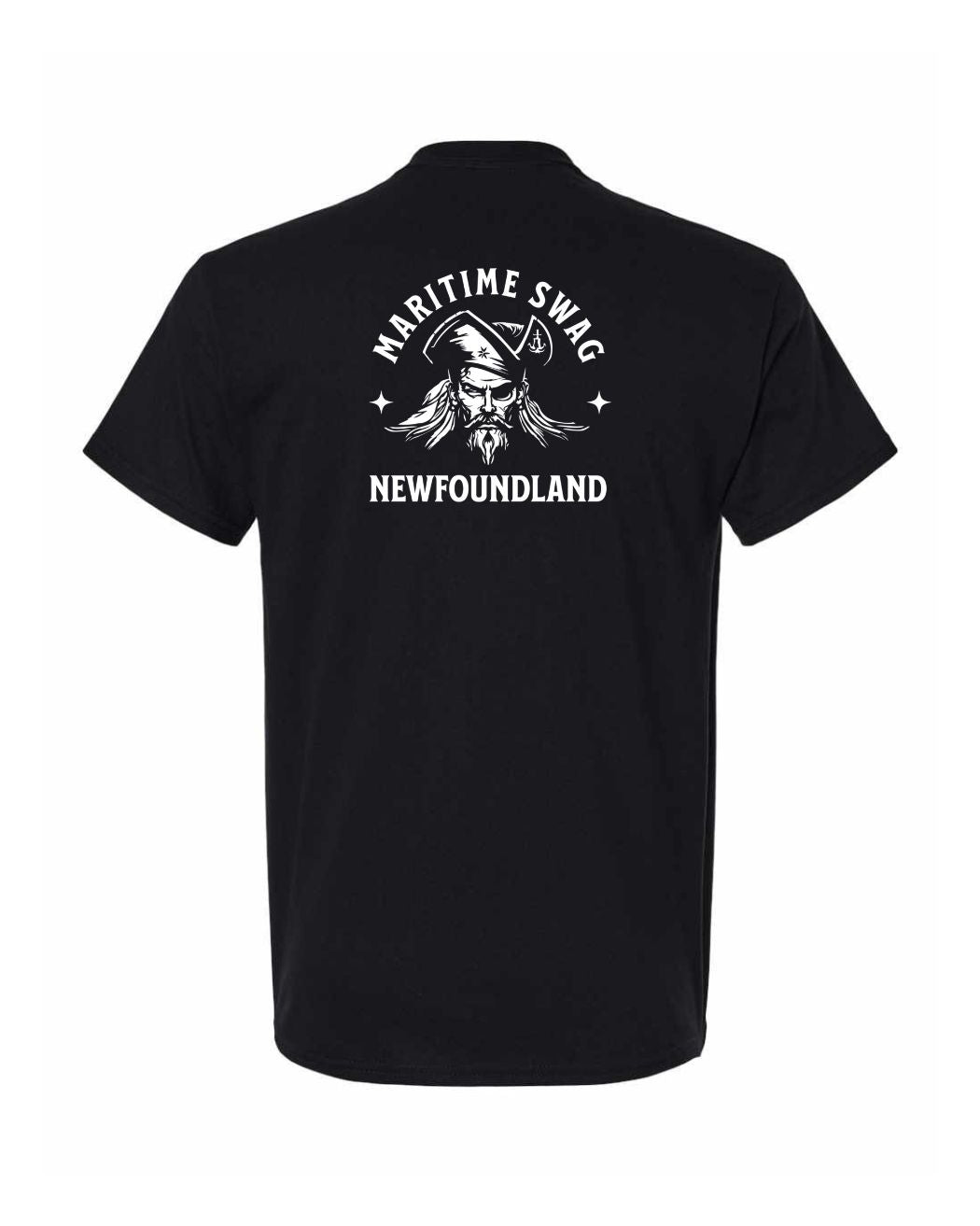 Maritime Swag NFLD Pirate Left Chest and Back Men's Tee