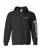 NFLD Girl Red Heart Left Chest And Sleeve Zip Hoodie - Unisex