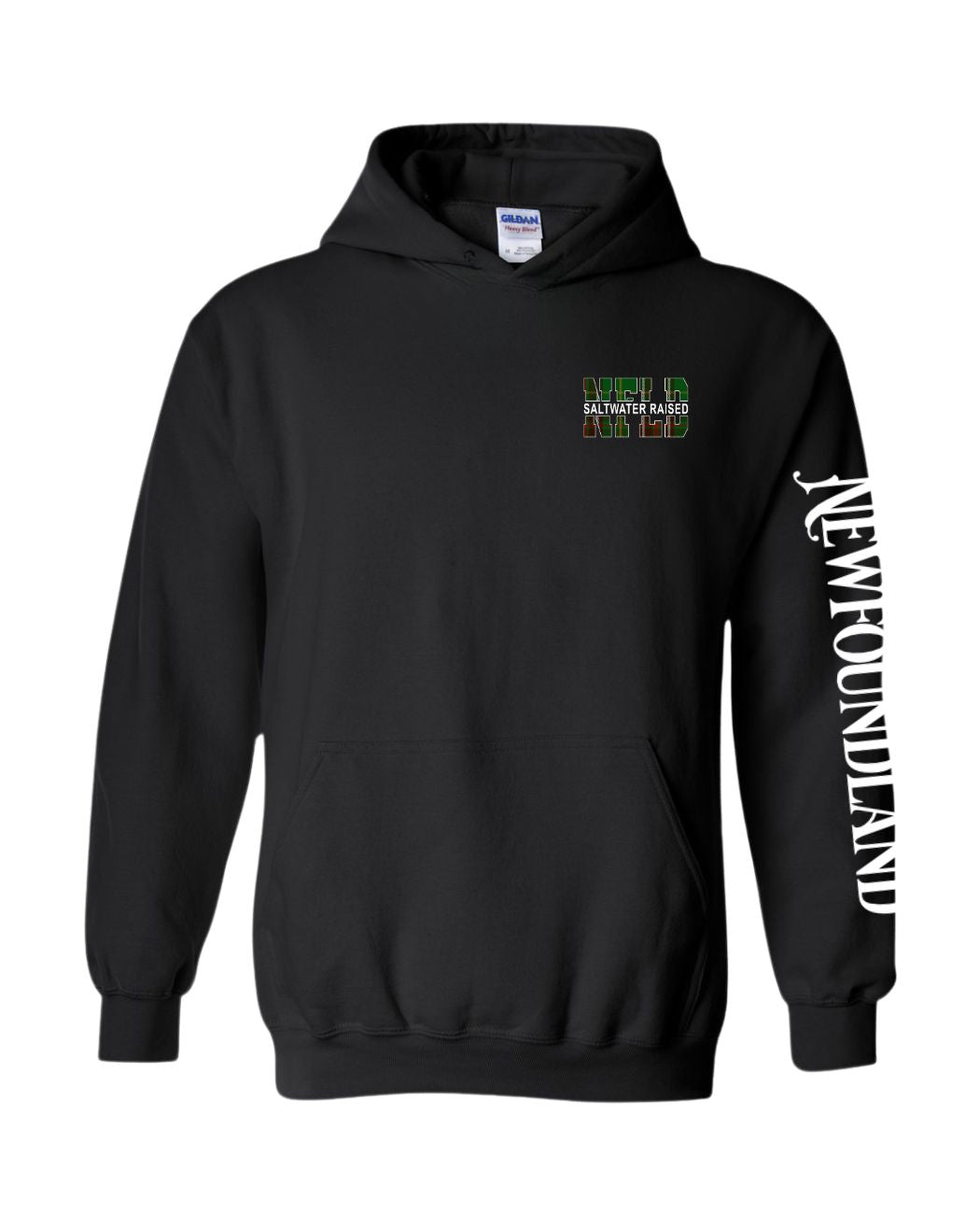NFLD Saltwater Raised Left Chest and Sleeve Pullover Hoodie - Unisex