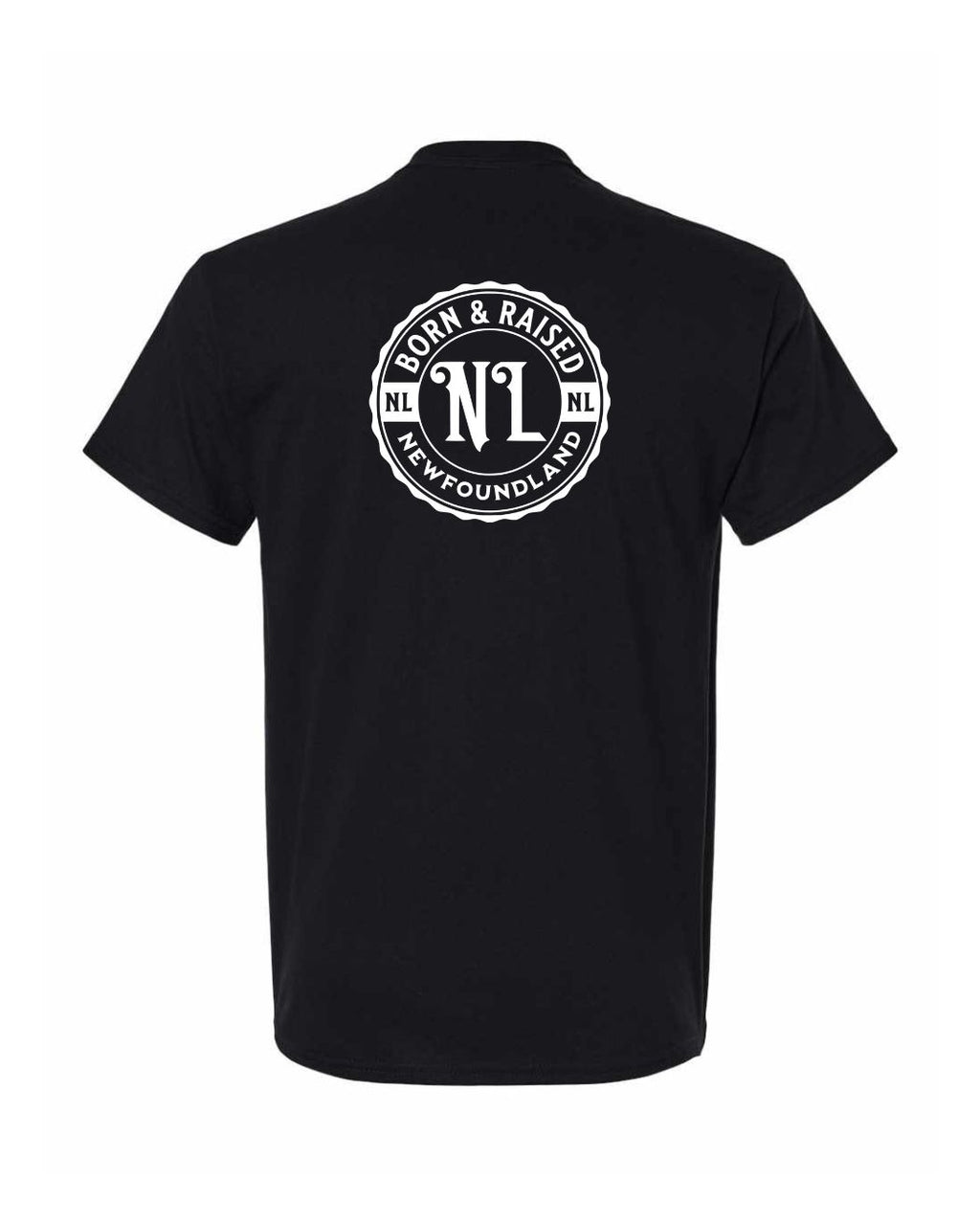 Born & Raised NFLD Left Chest and Back Men's Tee