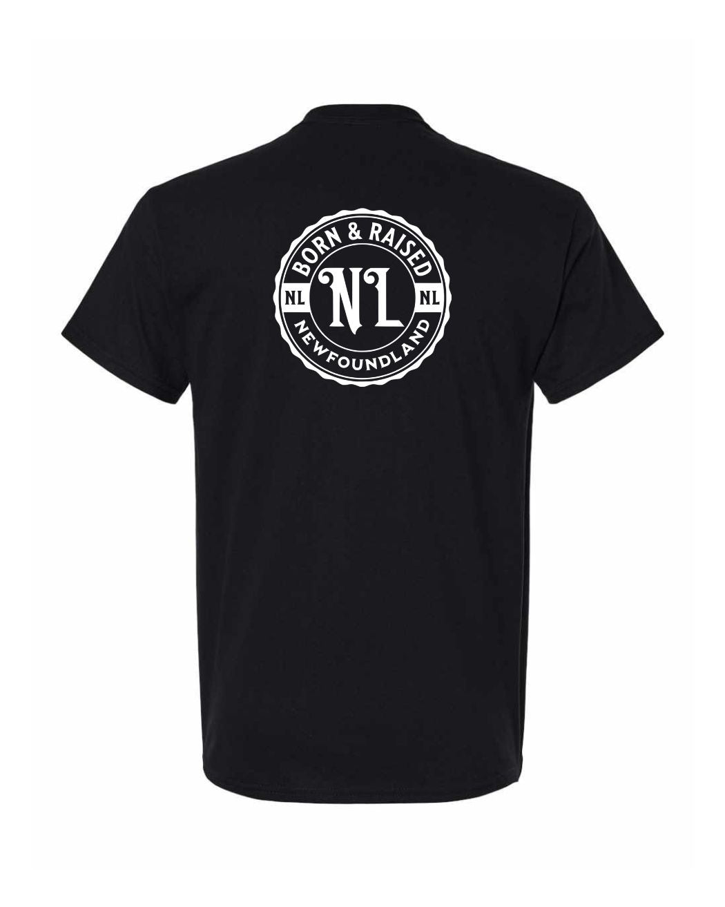 Born & Raised NFLD Left Chest and Back Men's Tee