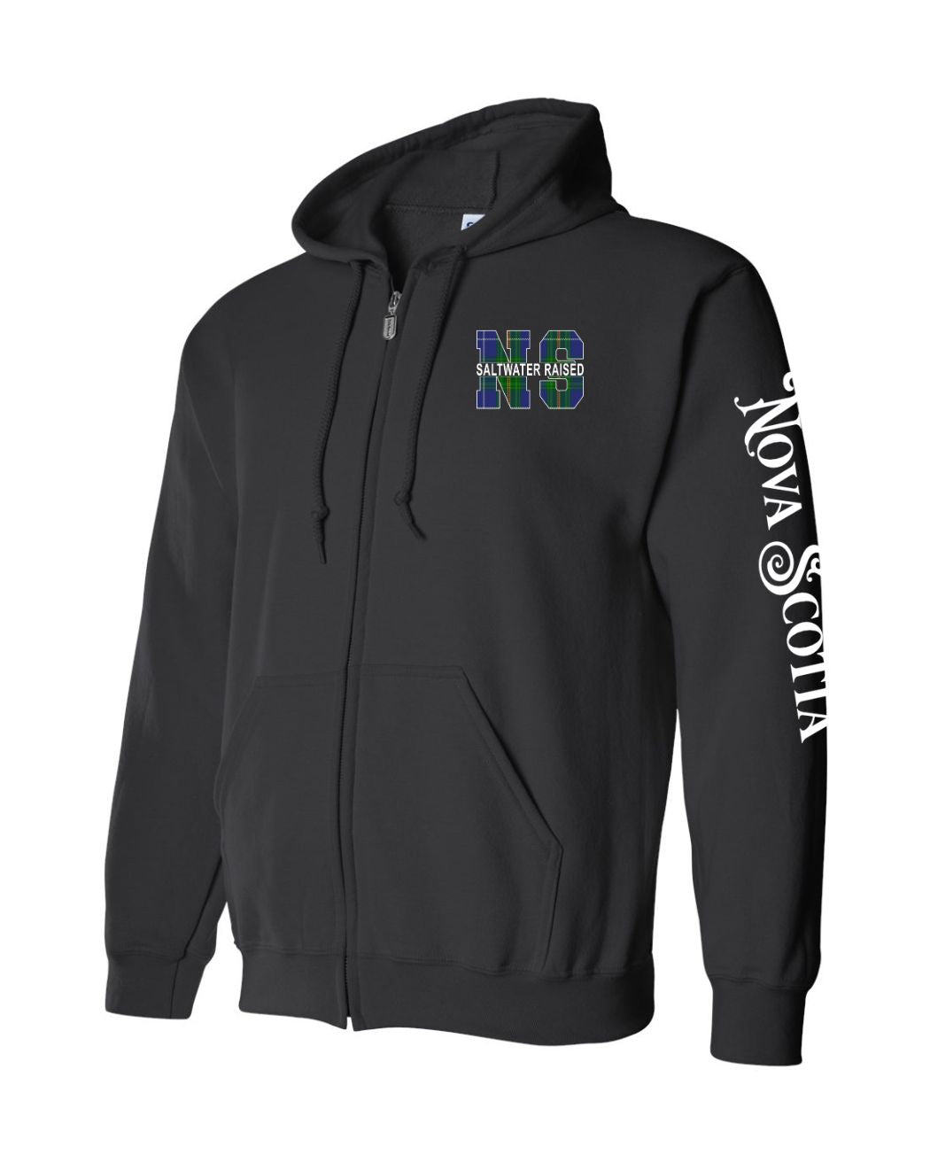 Saltwater Raised NS Left Chest and Sleeve Zip Hoodie - Unisex