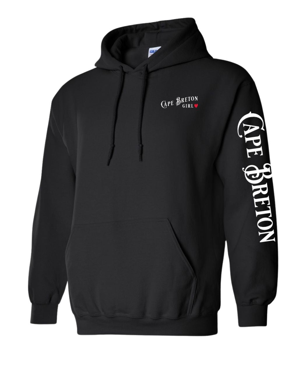 Cape Breton Girl Red Heart Left chest and Sleeve Pullover Hoodie