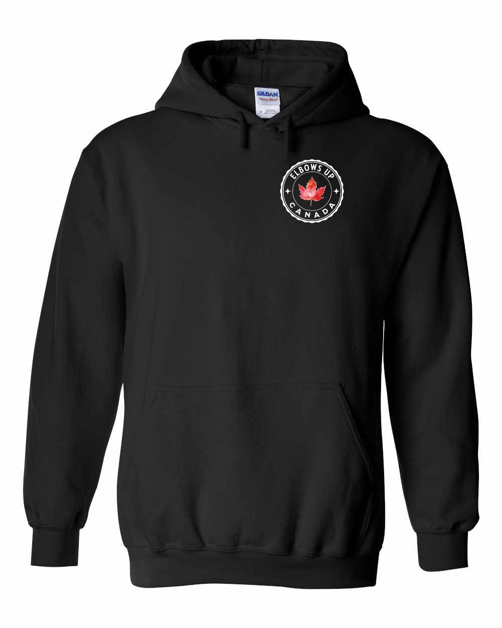 Elbows up Leaf Left Chest Pullover Hoodie - Gildan Canada (sewn Internationally) - Unisex