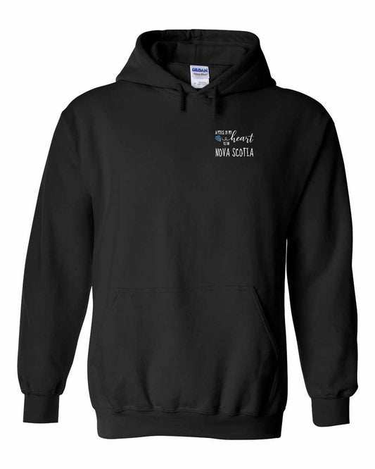 A piece of My heart in Nova Scotia (Tartan Heart) Left Chest pullover