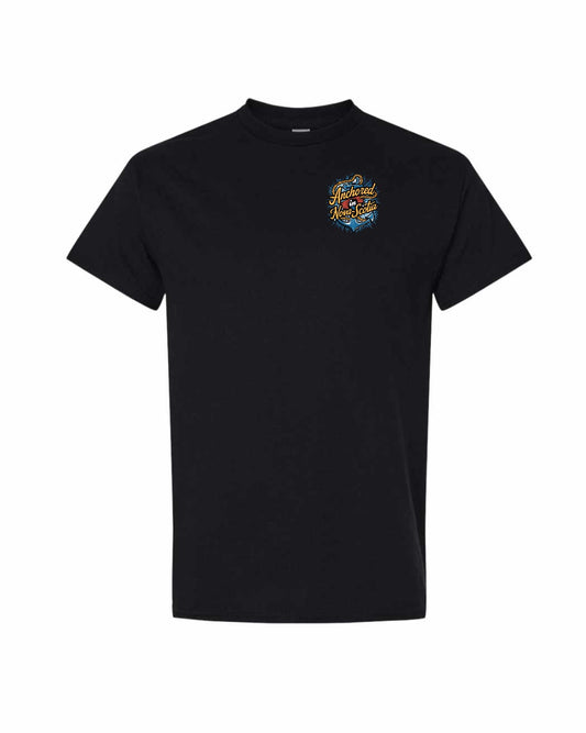 Anchored In Nova Scotia (Old Design) Left Chest and Back mens-tee