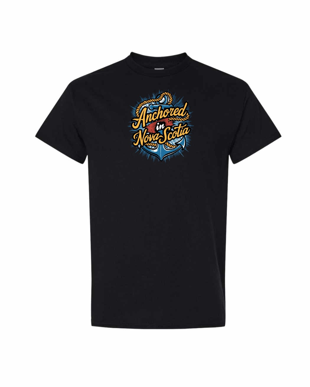 Anchored In Nova Scotia (Old Design) Full mens-tee