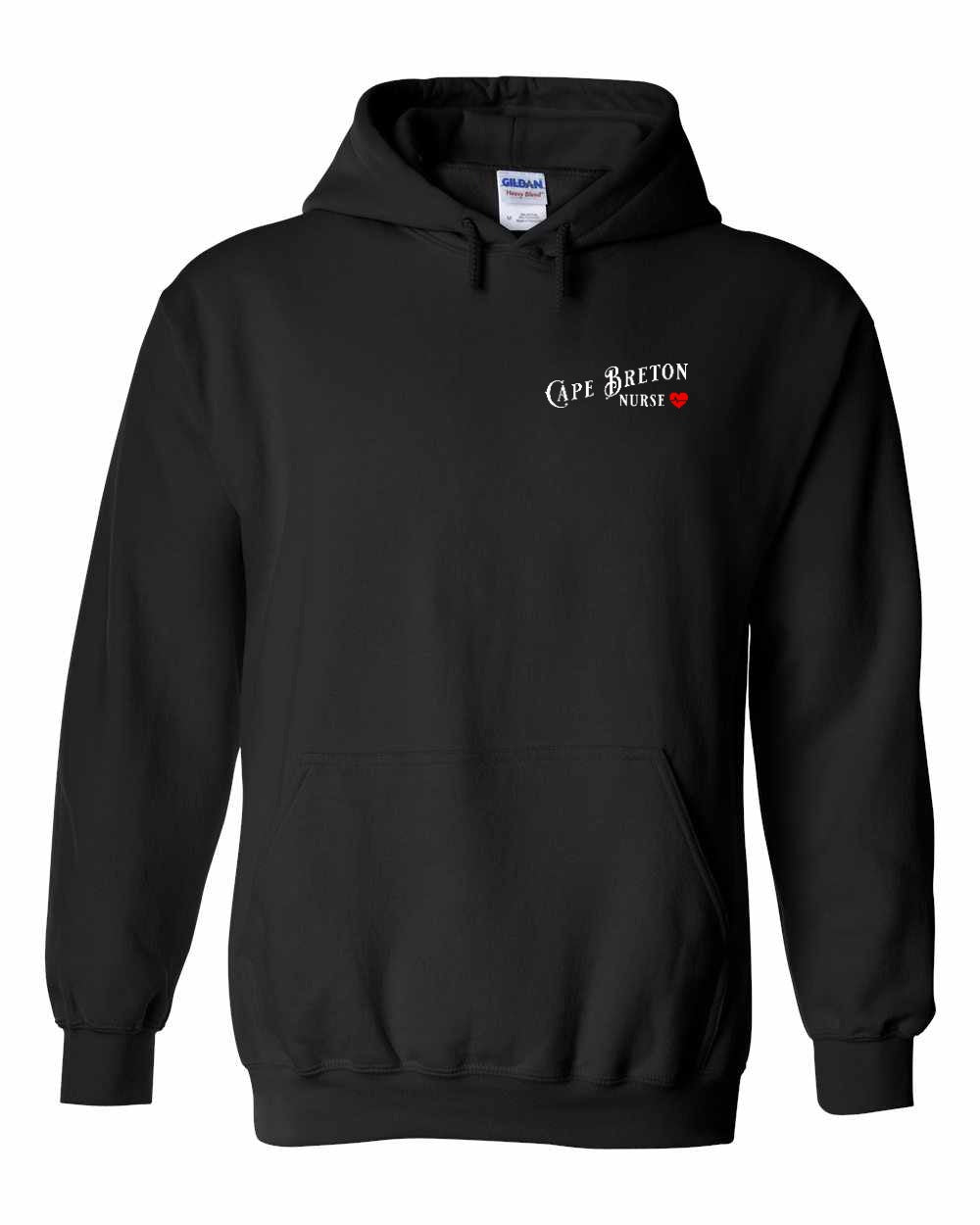 Cape Breton Nurse Left Chest and Back Pullover Hoodie