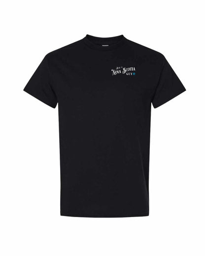 Just a Nova Scotia Guy blue Left Chest mens-tee