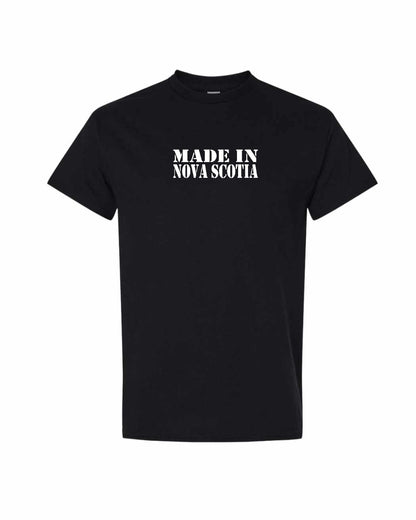 Made In Nova Scotia ( White Lettering) Full mens-tee