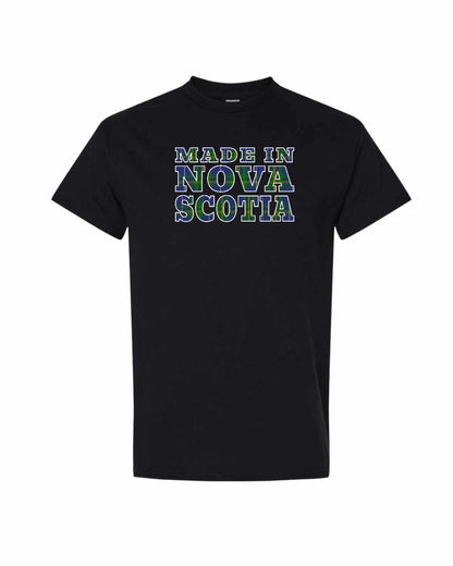 Made In Nova Scotia ( Tartan Lettering) Full mens-tee