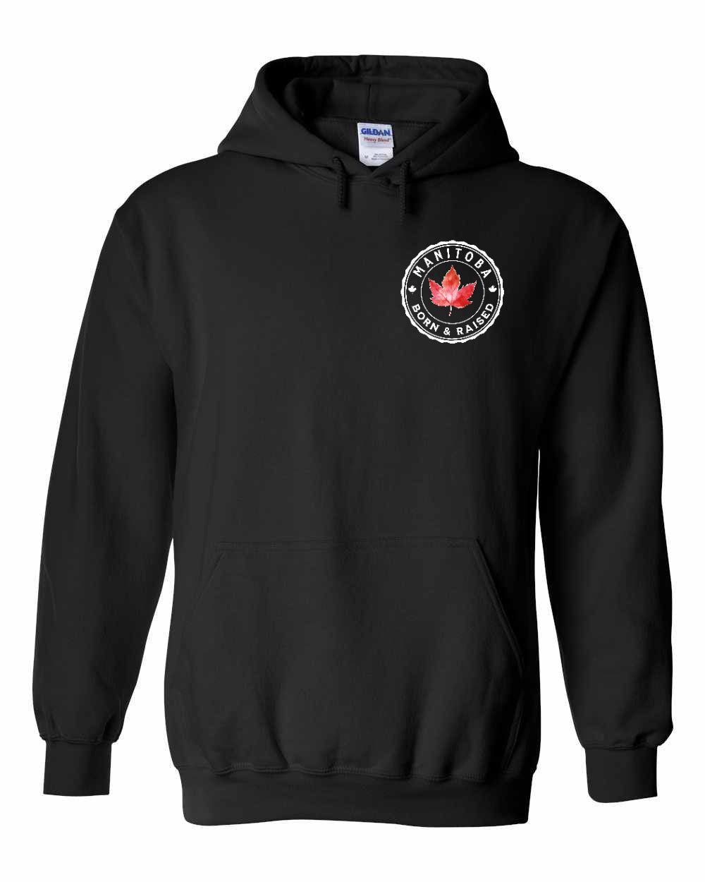 Born and Raised Manitoba Left Chest Pullover Hoodie - Gildan Canada (sewn Internationally) - Unisex