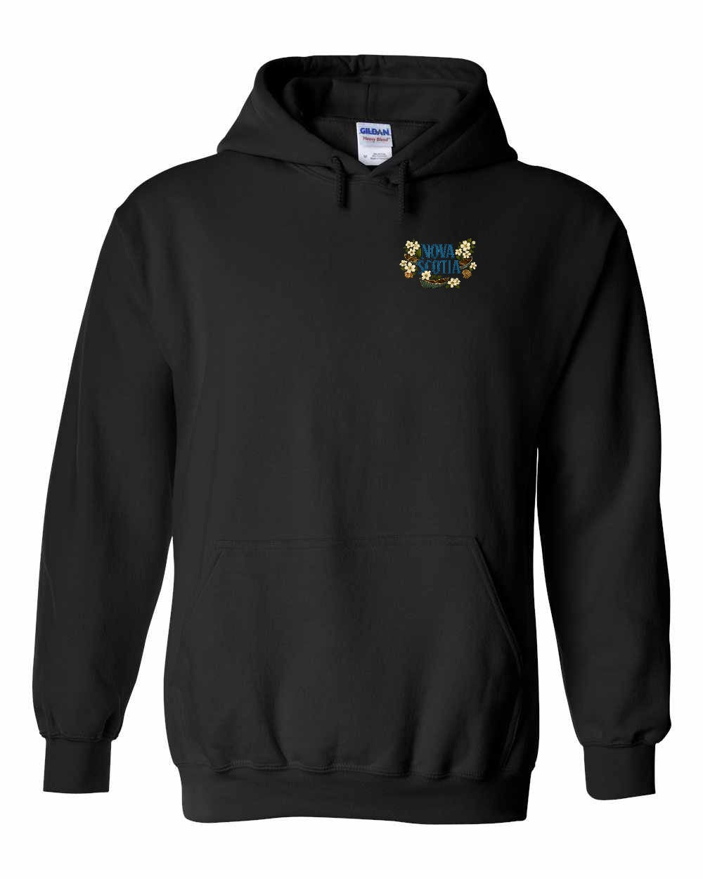 NS Flowers Left Chest and Back Pullover Hoodie - Unisex