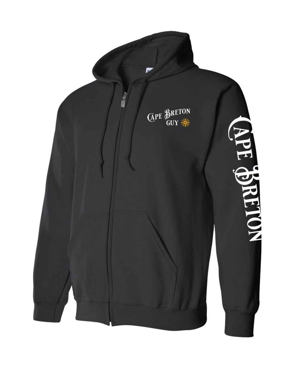 CB Guy Yellow Compass  Left Chest and Sleeve Zip Hoodie - Unisex